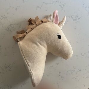 Unicorn head plush wall mount